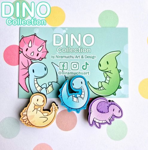 Magneettisetti: Dino Mini (2,5cm) (Niramuchu)