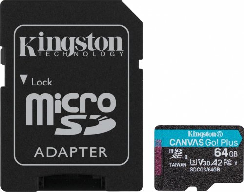 Kingston 64GB Canvas Go! Plus Micro SDXC Card with SD Adapter