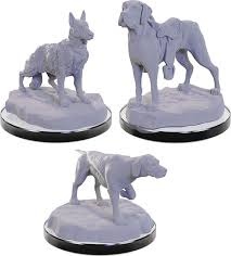 Deep Cuts Unpainted Miniatures: Dog Companions (3)