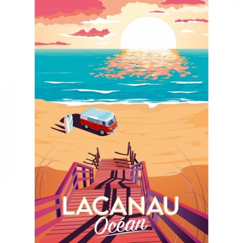 Palapeli: Alipson Puzzle - Affiche Lacanau Oc�an (500)