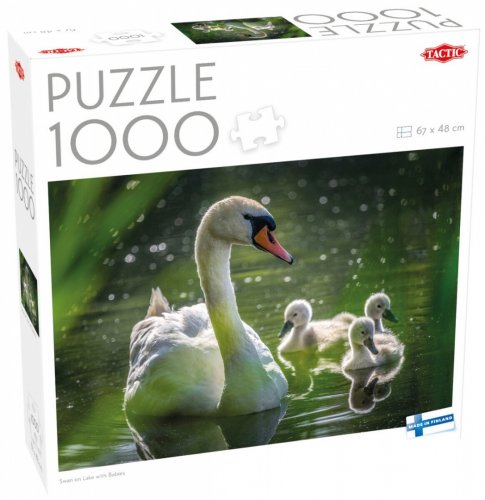 Palapeli: Swan On Lake With Babies (1000)