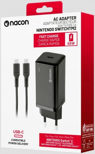 Nacon: AC Charger For Nintendo Switch 2 (65 Watts)