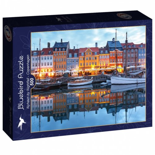 Palapeli: Copenhagen - Nyhavn By Nightfall (500)
