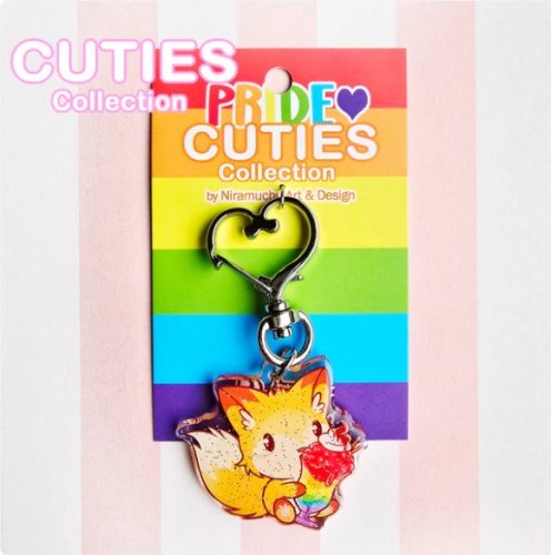 Avaimenper�: Cuties Pride 2025 - Fox Glitter Keycharm (4x3.5cm) (Niramuchu)