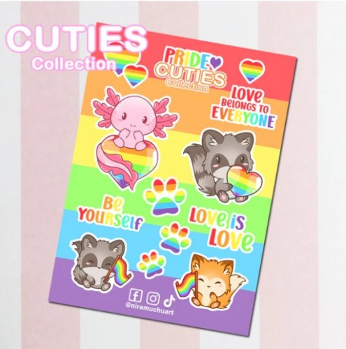 Tarra-arkki: Cuties Pride 2025 - Love Stickers (A6) (Niramuchu)