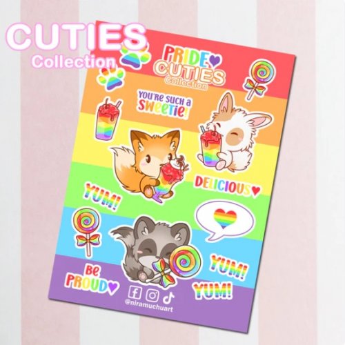 Tarra-arkki: Cuties Pride 2025 - Sweetie Stickers (A6) (Niramuchu)