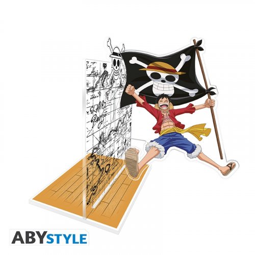 Figu: One Piece - Luffy With His Flag Acrylic Bookend