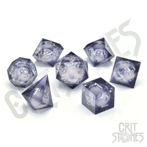 Noppasetti: CritStones - Liquid Core Dice Set Orbital Tide (7)