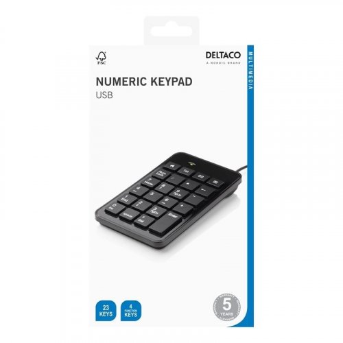 Deltaco: USB-Numeron�pp�imist� (Musta)