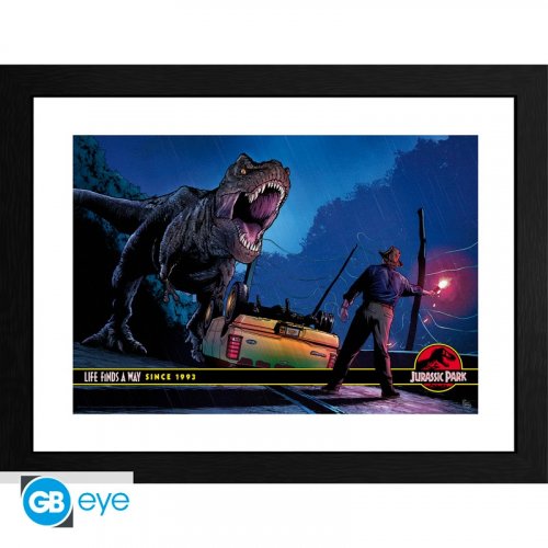 Juliste: Jurassic Park - Alan Grant Vs T-rex (30x40cm)