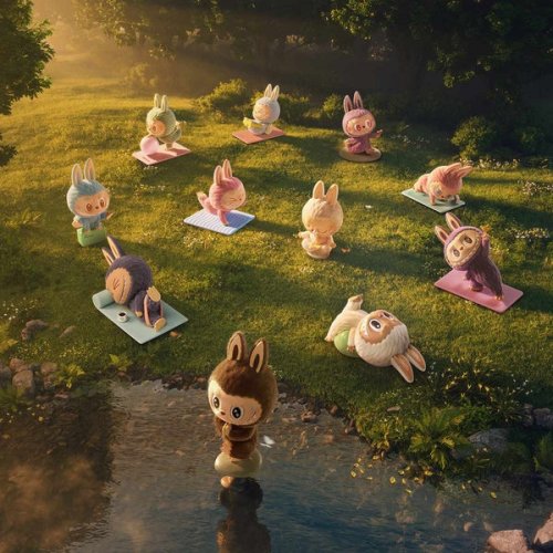 Figu: Pop Mart Labubu - Lazy Yoga Series Figure (satunnainen)