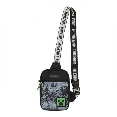 Laukku: Minecraft Crossbody Bag (Black/Grey)