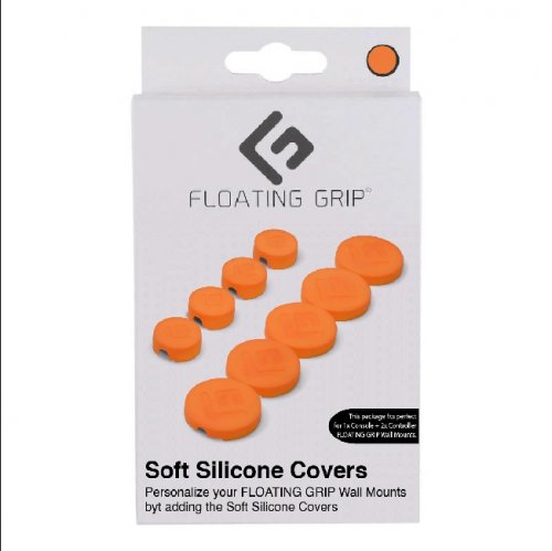 Floating Grip: Soft Silicone Covers For Wall Mounts (Orange)
