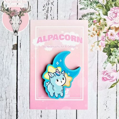 Magneetti: Alpacorn Moon (3,5cm) (Niramuchu)