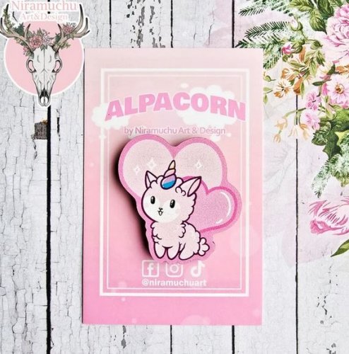 Magneetti: Alpacorn Heart (3,5cm) (Niramuchu)