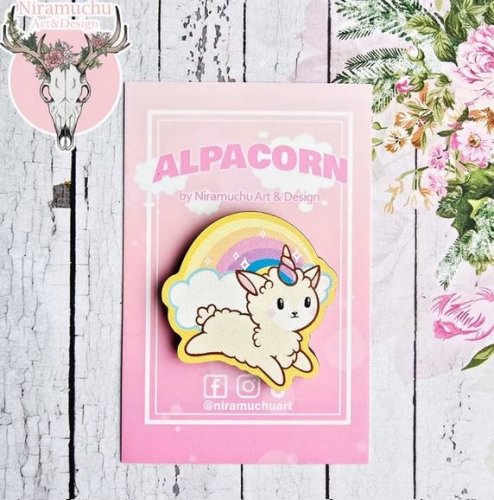 Magneetti: Alpacorn Rainbow (3,5cm) (Niramuchu)
