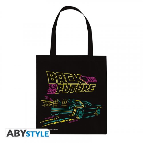 Laukku: Back To The Future - Neon Delorean, Tote Bag