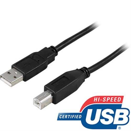 USB 2.0 Cable: Type A Male - Type B Male 2m (Black)