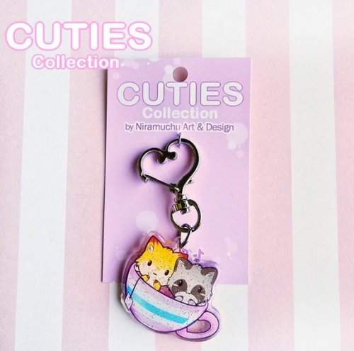 Avaimenper�: Cuties - Teacup Glitter Keycharm (4x3.5cm) (Niramuchu)