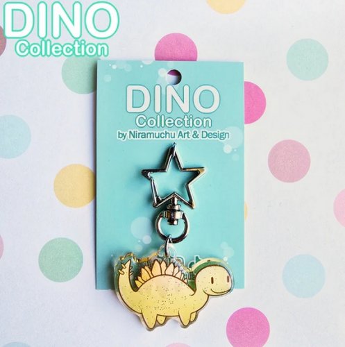 Avaimenper�: Dino - Stegosaurus Glitter Keycharm (3x4.5cm) (Niramuchu)