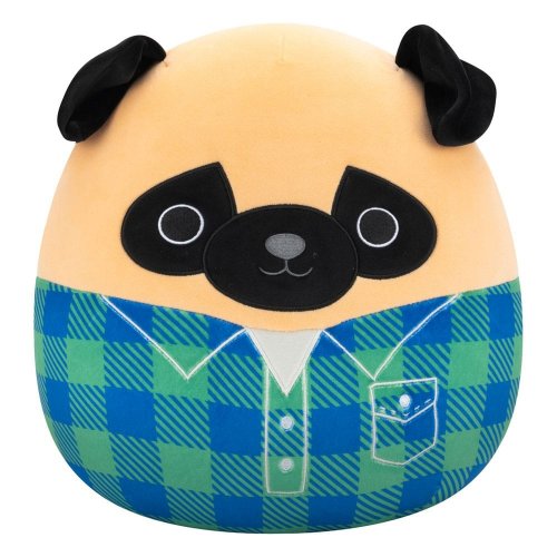 Pehmo: Squishmallows - Brown Pug In Green n Blue Flannel Prince