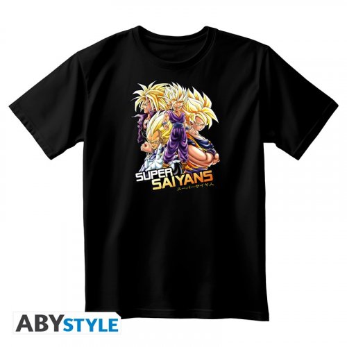 T-Paita: Dragon Ball - Saiyans, Unisex Black (S)