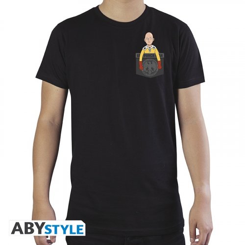 T-Paita: One Punch Man - Saitama Pocket Size, Man SS Black (XS)