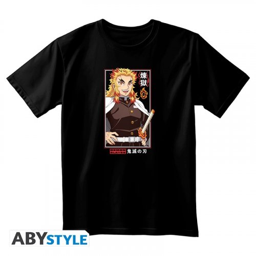 T-Paita: Demon Slayer - Rengoku S2, Unisex Black (M)