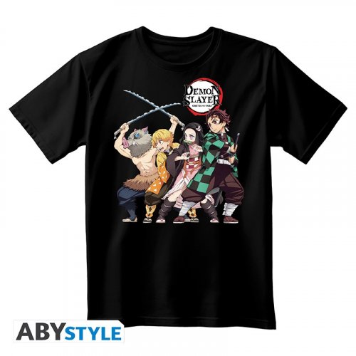 T-Paita: Demon Slayer - Group, Unisex Black (M)