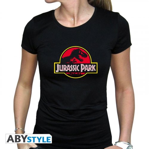 Jurassic Park - Tshirt Logo Woman Ss Black Xs