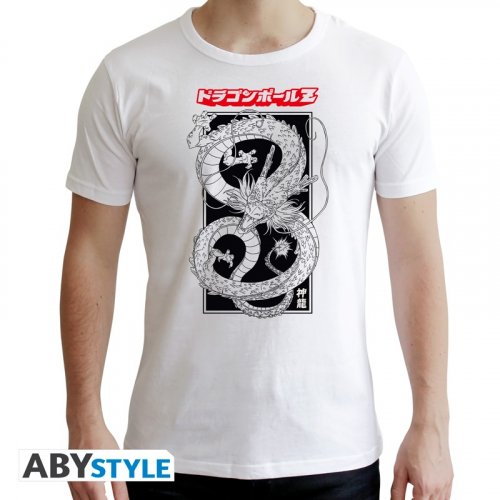 T-Paita: Dragon Ball - DBZ/Shenron N&B, Man SS White (S)