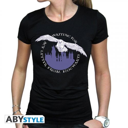 T-Paita: Harry Potter - Hedwig, Woman SS Black (S)