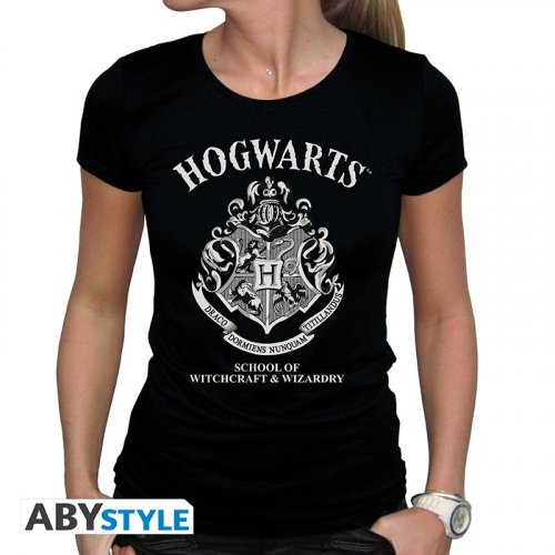 T-Paita: Harry Potter - Hogwarts, Woman SS Black (M)