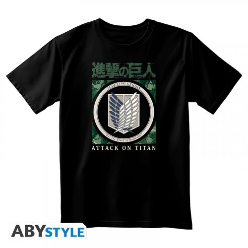 T-Paita: Attack On Titan - Scout Legion, Unisex Black (XXL)