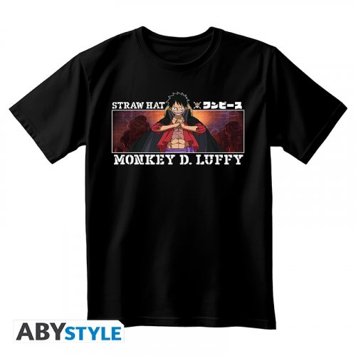 T-Paita: One Piece - Monkey D. Luffy, Unisex Black (S)