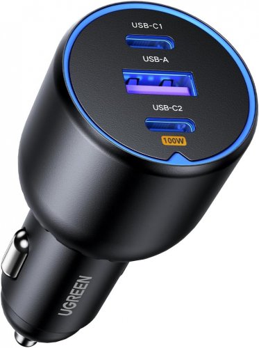 Autolaturi: UGREEN - 3-Port Car Charger 130W