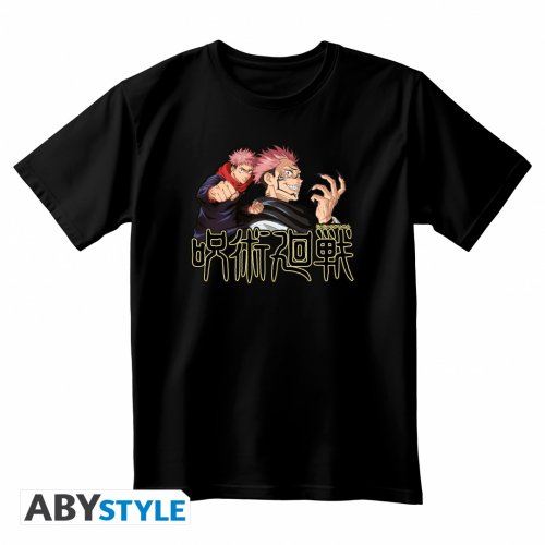 T-Paita: Jujutsu Kaisen - Itadori & Sukuna, Unisex Black (S)