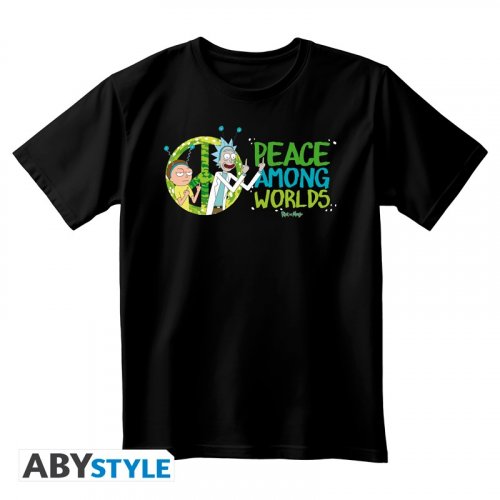 T-Paita: Rick And Morty - Peace Among Worlds, Unisex Black (S)