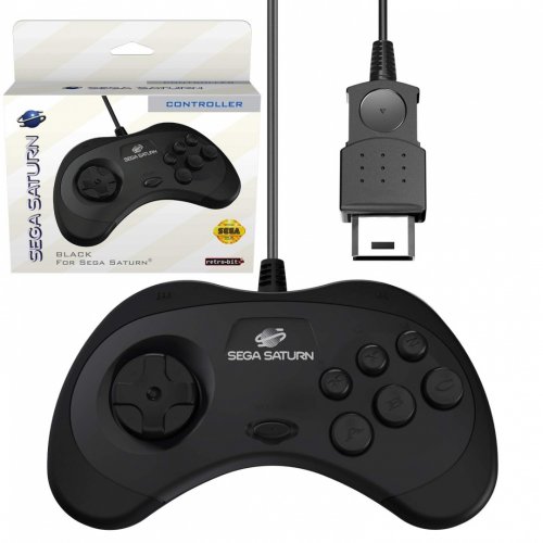 Retro-bit: Sega Saturn Control Pad Model 2 - OG Port, Black