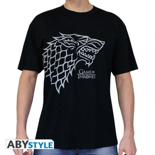 T-Paita: Game Of Thrones - Stark, Man SS Black (S)
