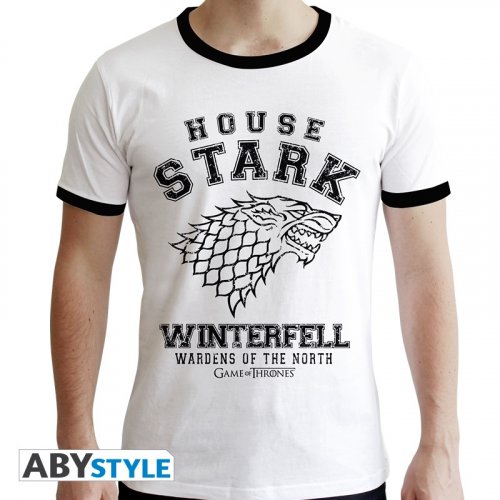 T-Paita: Game Of Thrones - House Stark, Man SS White (S)