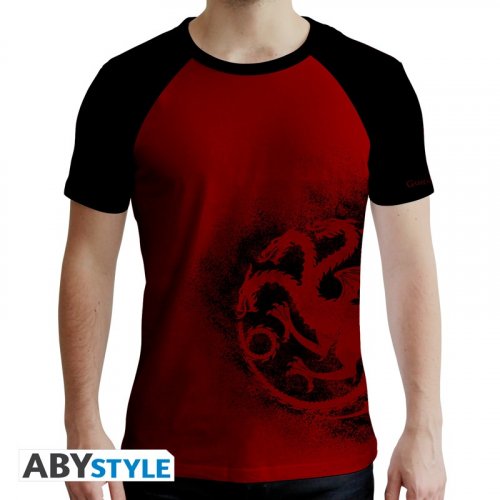 T-Paita: Game Of Thrones - Targaryen, Man SS Red & Black (S)