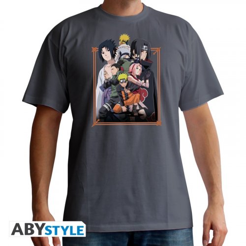 T-Paita: Naruto Shippuden - Group, Unisex Dark Grey (S)