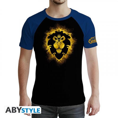 T-Paita: World Of Warcraft - Alliance, Man SS Yellow & Black (S)