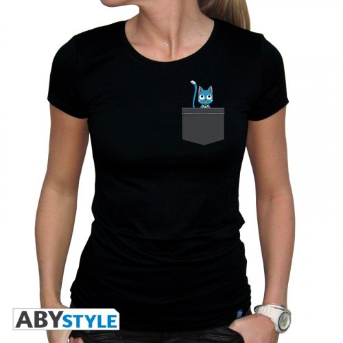 T-Paita: Fairy Tail - Pocket Happy, Woman SS Black (S)