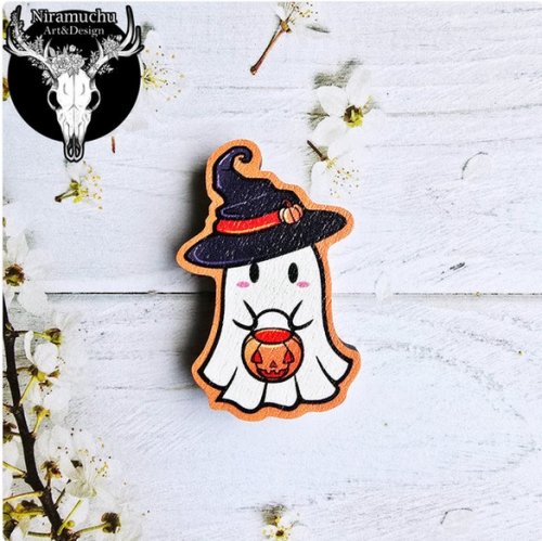 Magneetti: Cute Halloween - Witch Ghost Magnet (4x3cm) (Niramuchu)