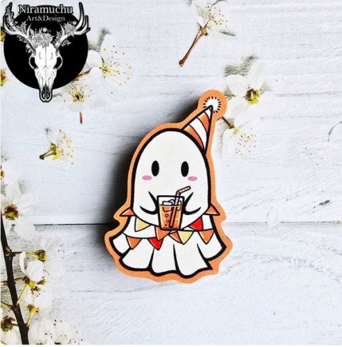 Magneetti: Cute Halloween - Party Ghost Magnet (4x3cm) (Niramuchu)