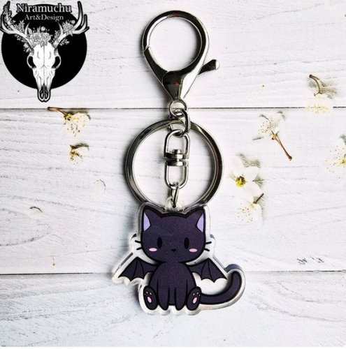 Avaimenper�: Cute Halloween - Winged Cat (4cm) (Niramuchu)