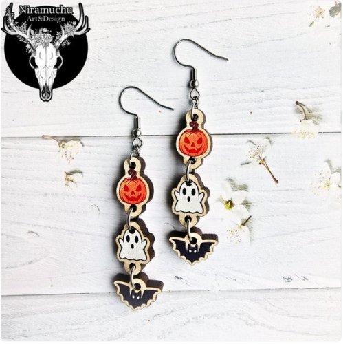 Korvakorut: Cute Halloween Earrings (5cm) (Niramuchu)