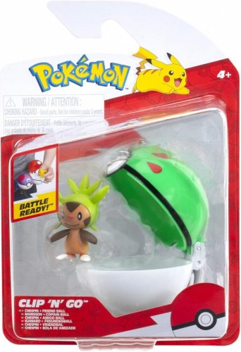 Pokemon: Clip N Go - Chespin With Friend Ball